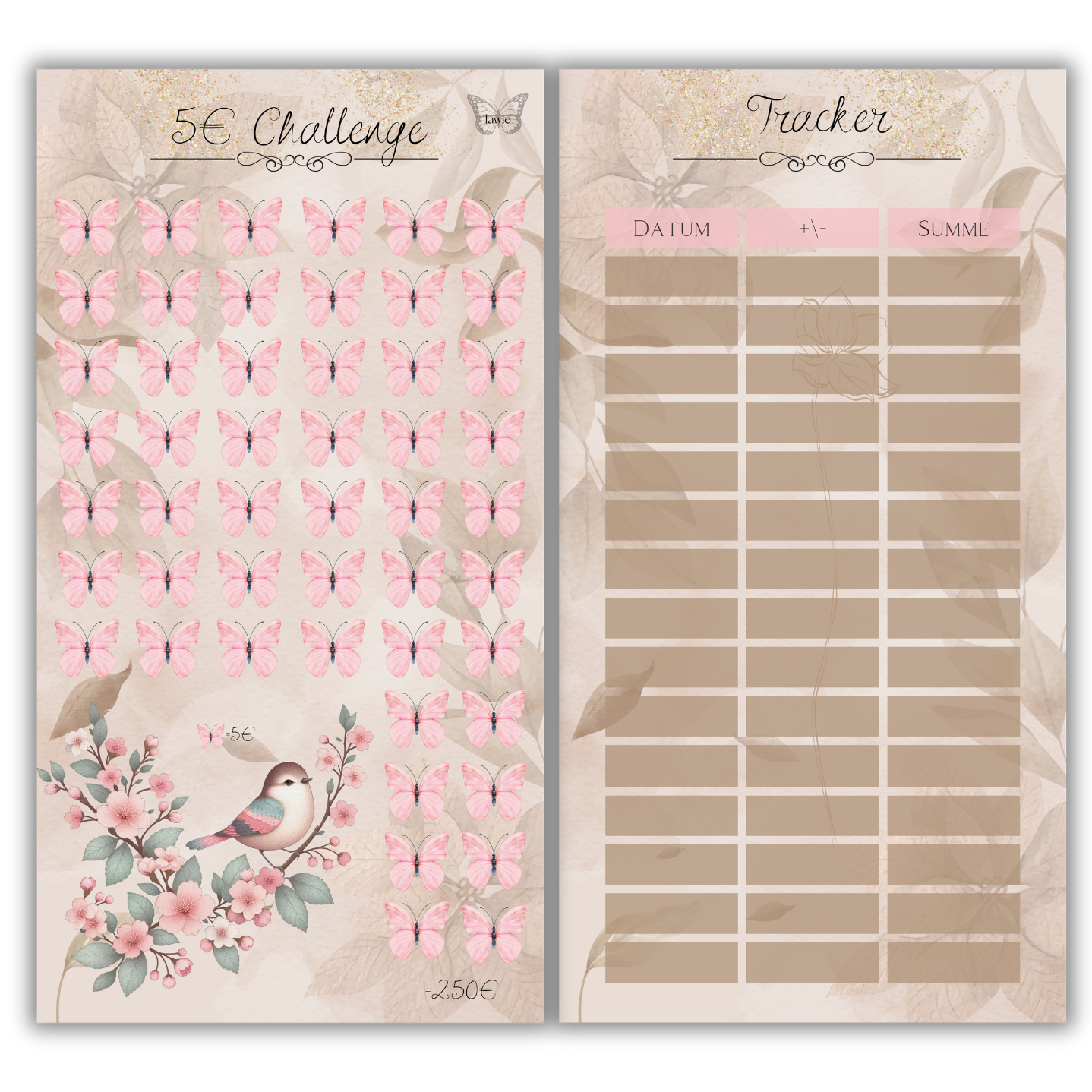 1€-10€ Schmetterling Challenge/ -Set