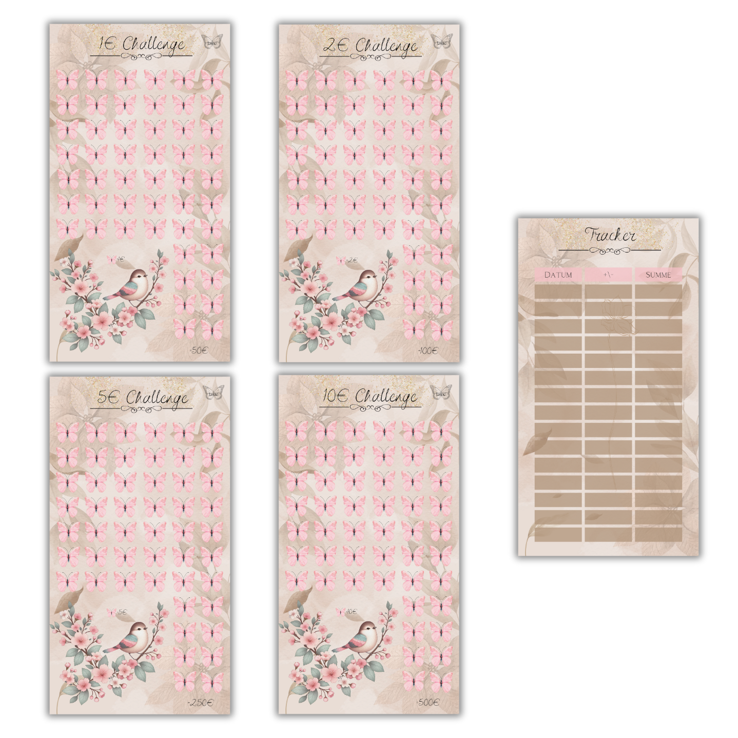 1€-10€ Schmetterling Challenge/ -Set